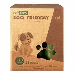 Caja de carton con bolsas plásticas biodegradables marcca KPDry